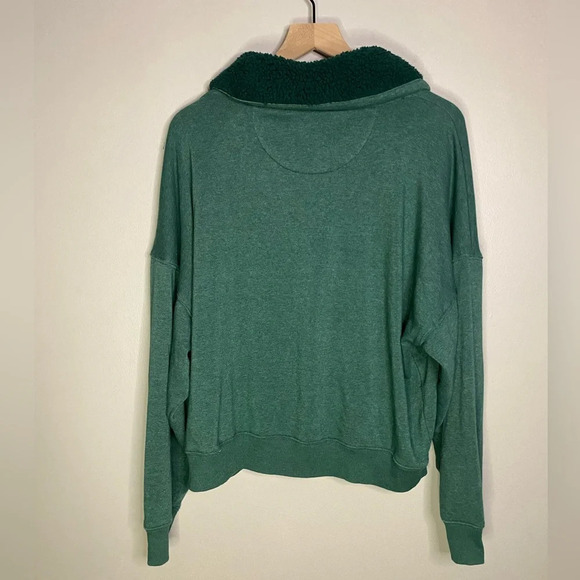 American Eagle Green sweatshirt XL Sherpa collar Super Soft Goblin Gremlincore - Picture 5 of 7